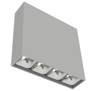 Светодиодный светильник VARTON DL-Box Reflect Multi 1x4 накладной 10 Вт 3000 К 150х40х150 мм RAL7045 серый муар кососвет DALI